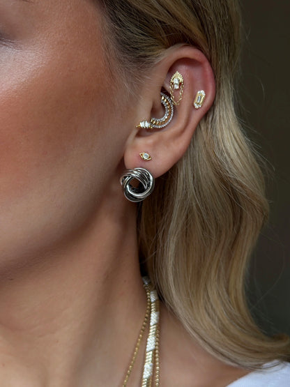 Gold Rengi Göz Model 925 Ayar Gümüş Piercing