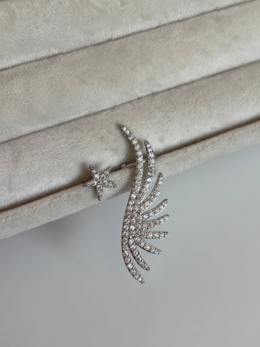 Zirkon Taşlı Kanat Model Kadın Kıkırdak Küpe