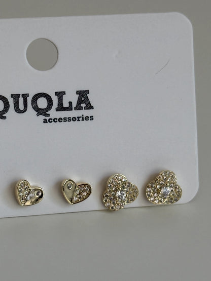 Gold Rengi Set Küpe