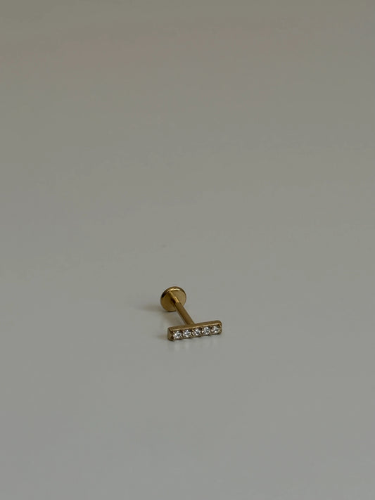 Gold Rengi Şerit Model Çelik Piercing