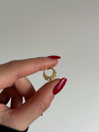 Gold Rengi 925 Ayar Gümüş Daith Piercing