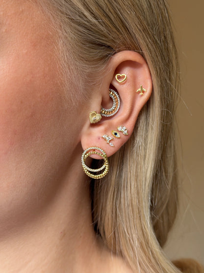 Gold Rengi 925 Ayar Gümüş Piercing