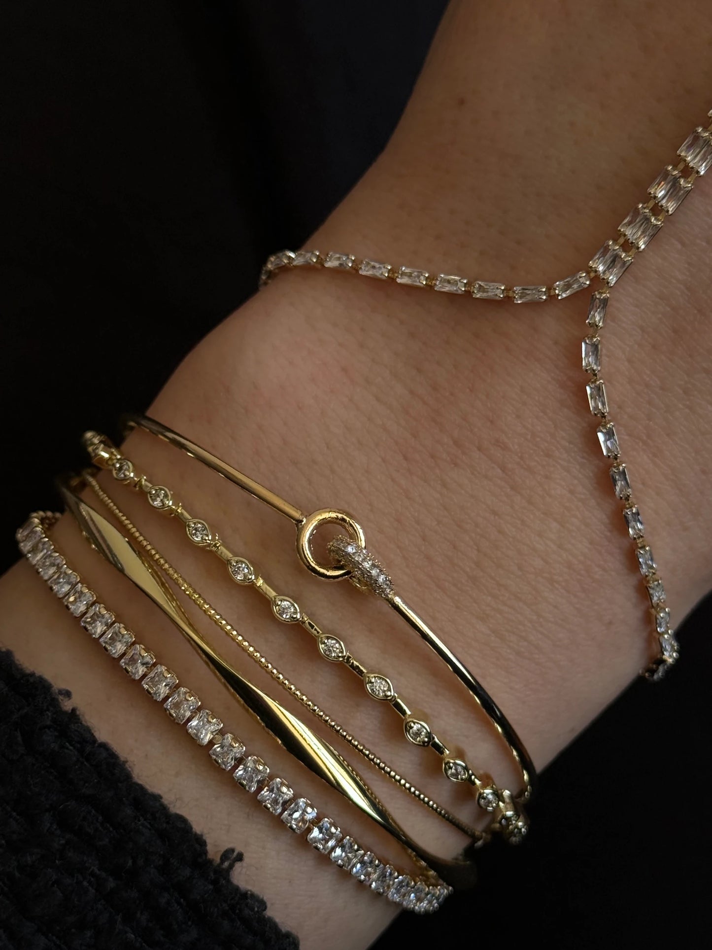 Gold Rengi Düğüm Model Kadın Kelepçe Bileklik