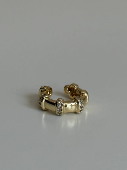 Gold Rengi Taşlı Kadın Kıkırdak Küpe