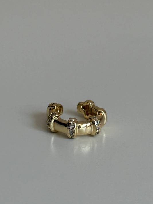 Gold Rengi Taşlı Kadın Kıkırdak Küpe
