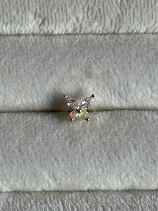 Gold Rengi 925 Ayar Gümüş Piercing