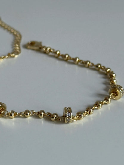 Gold Rengi Halka Model Top Top Kadın Bileklik