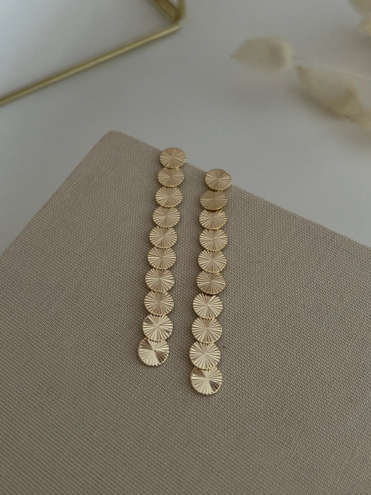 Gold Rengi Çoklu Yuvarlak Sallantılı Kadın Küpe