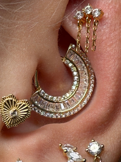 Gold Rengi 925 Ayar Gümüş Daith Piercing