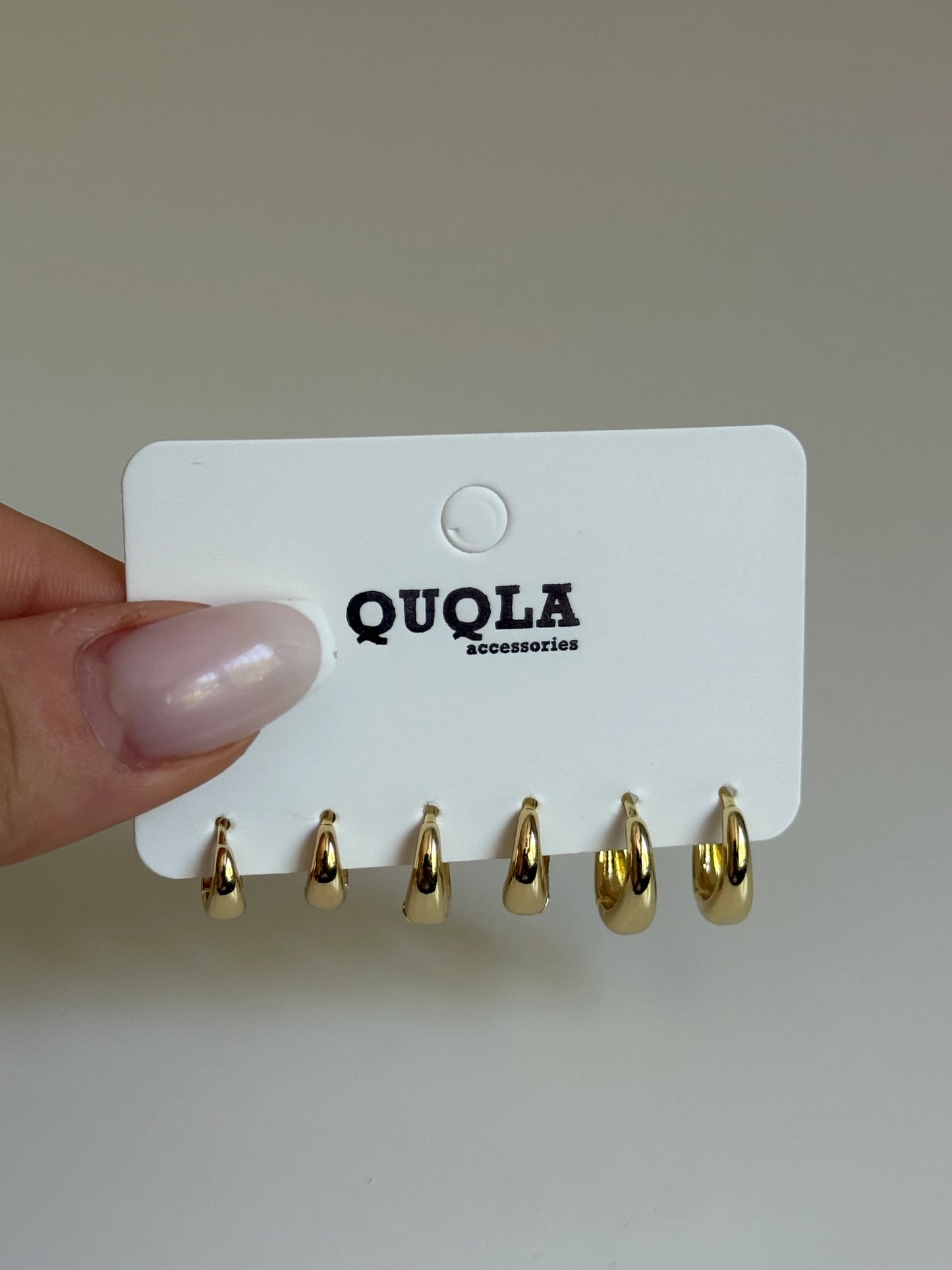 Gold Rengi Damla Halka Model Set Küpe