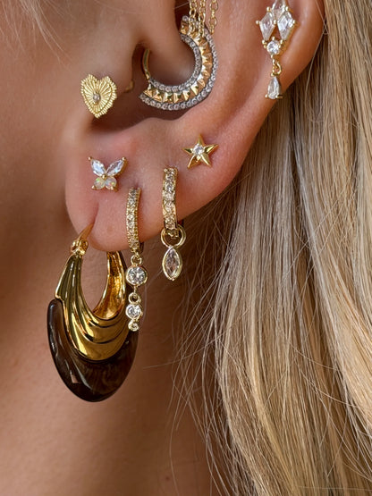Gold Rengi 925 Ayar Gümüş Piercing