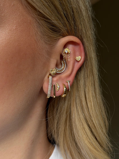 Gold Rengi 925 Ayar Gümüş Piercing