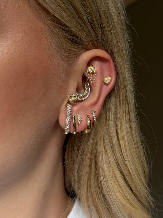 Gold Rengi 925 Ayar Gümüş Piercing