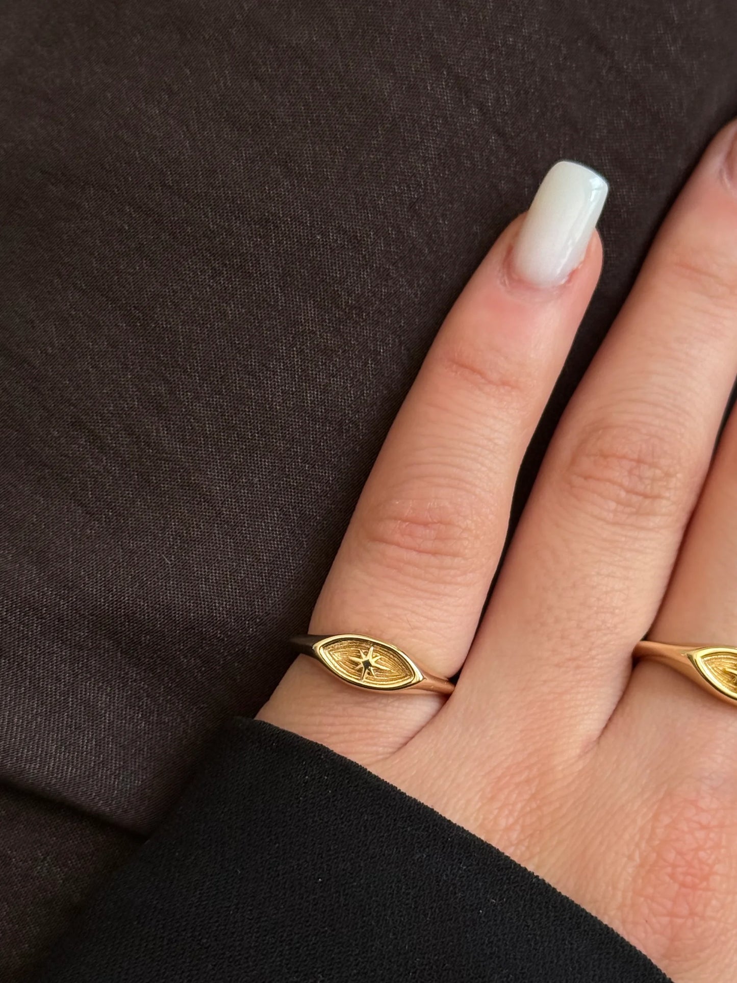 Gold Rengi Kutup Yıldızı Model Kadın Serçe Parmak Yüzük