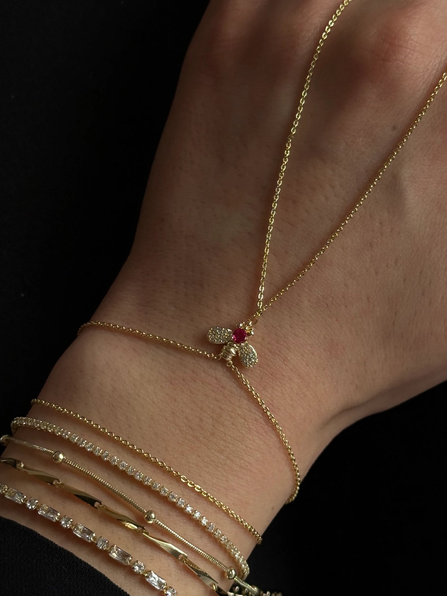 Gold Rengi Pembe Taşlı Kadın Şahmeran