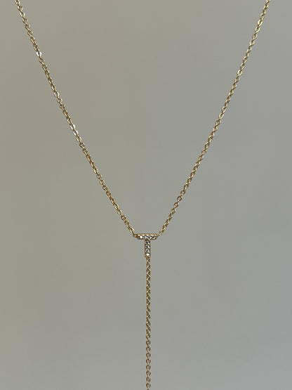Gold Rengi Zirkon Taşlı Harf Y Kadın Kolye