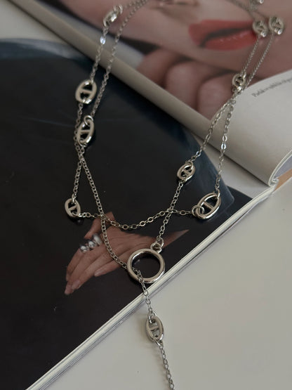 İnce Elips Model Kadın Kolye
