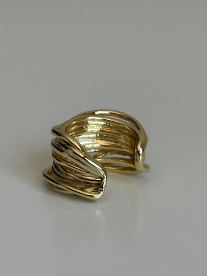 Gold Rengi Çoklu Sarmal Model Kadın Kıkırdak Küpe