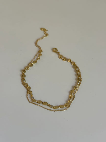 Gold rengi Yuvarlak Model İki Sıra Kadın Halhal