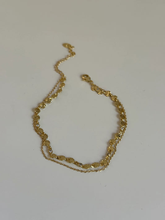 Gold rengi Yuvarlak Model İki Sıra Kadın Halhal