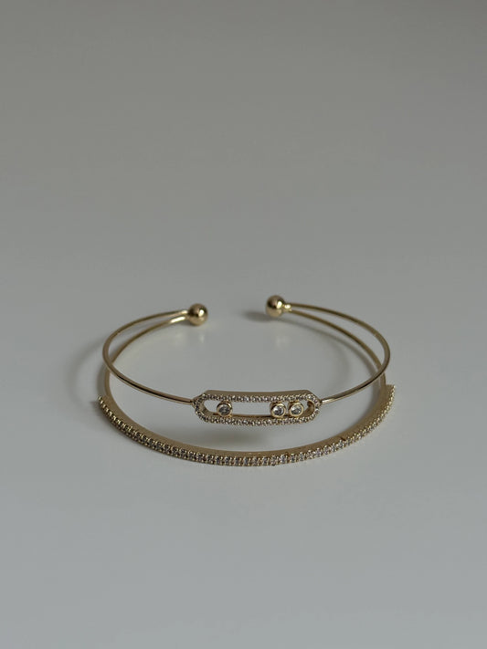 İki Sıra Messi Model Kadın Kelepçe Bileklik