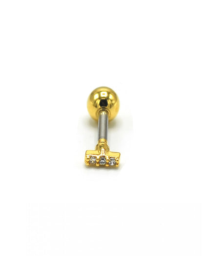 Zirkon Taşlı Gold Rengi Piercing