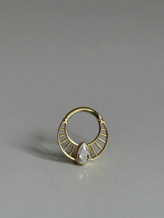 Gold Rengi 925 Ayar Gümüş Daith Piercing