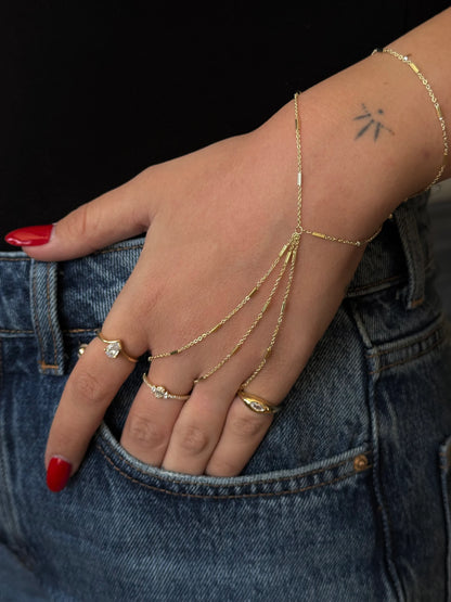 Gold Rengi İki Parmak Zincir Model Kadın Şahmeran