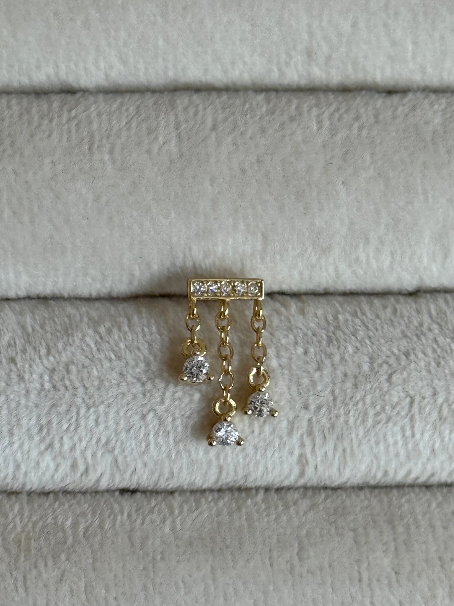 Gold Rengi 925 Ayar Gümüş Piercing