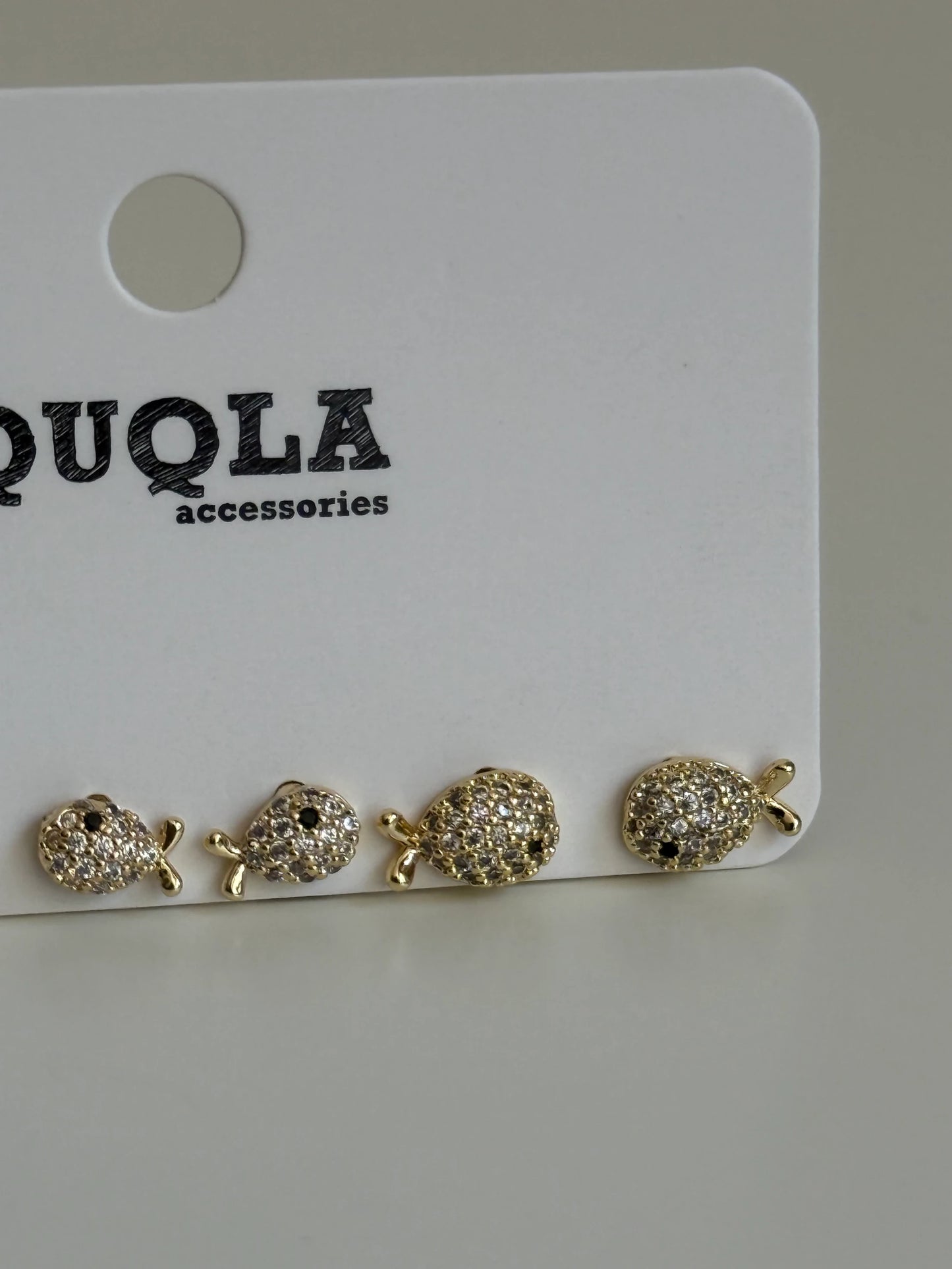 Gold Rengi Balık Model Set Küpe