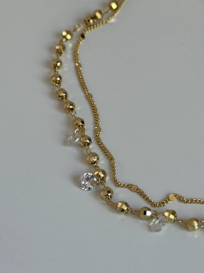 Gold Rengi Top Top Model İki Sıra Kadın Halhal