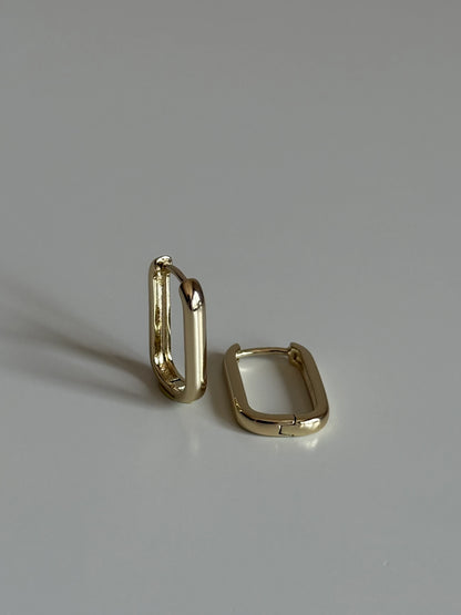 Gold Rengi Dikdörtgen Model Xupıng Kadın Küpe