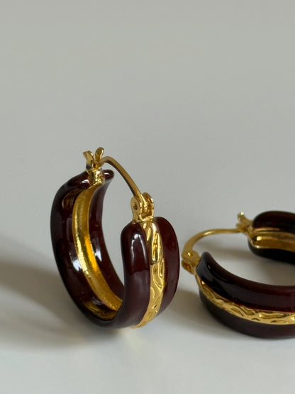 Gold Rengi Renkli Halka Kadın Küpe