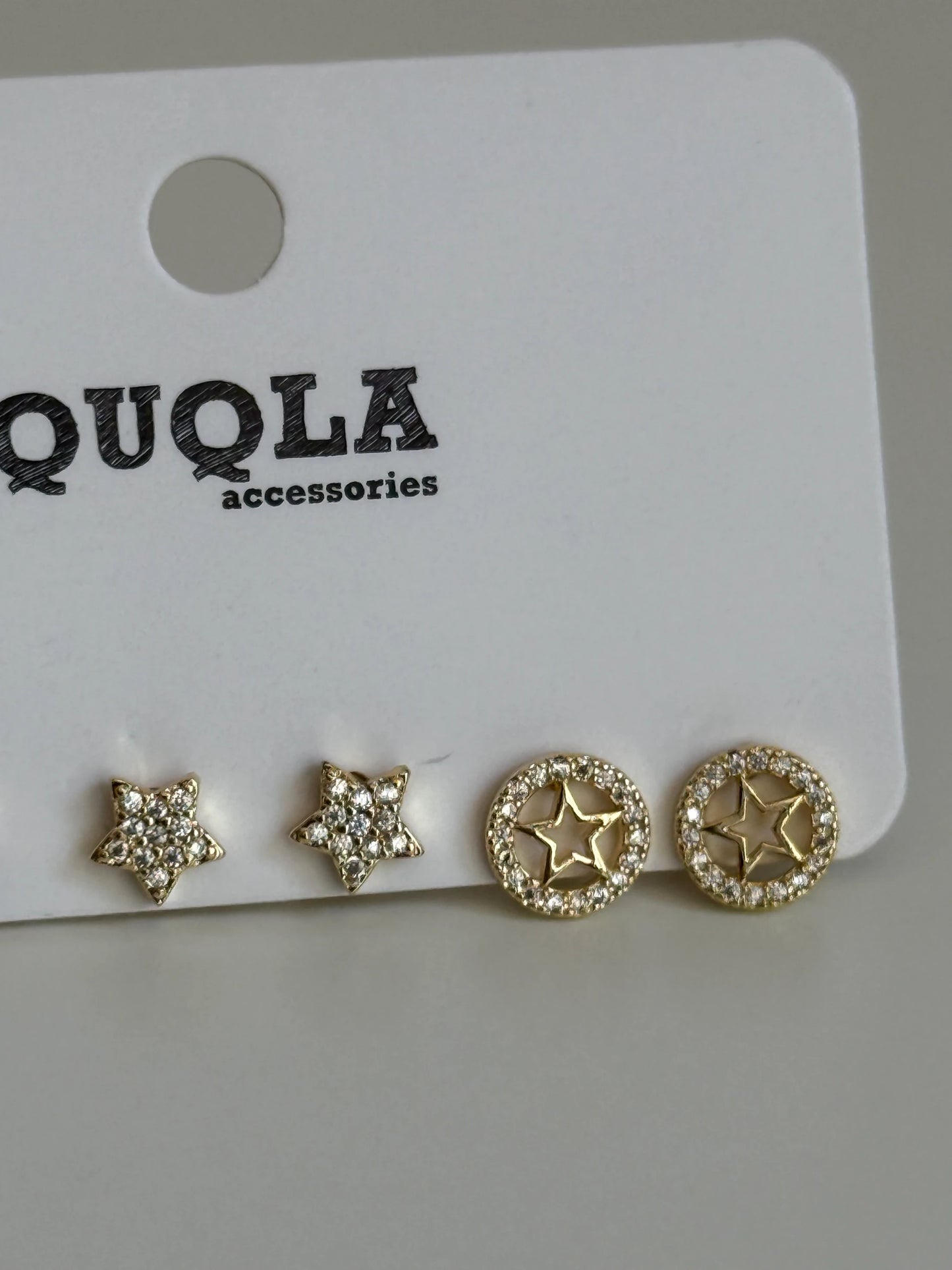 Gold Rengi Yıldız Model Set Küpe