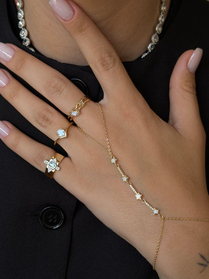 Gold Rengi Beyaz Yıldız Model Kadın Şahmeran