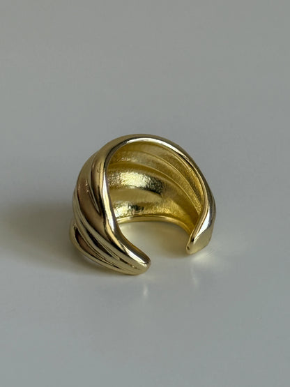 Gold Rengi Dalga Model Kadın Kıkırdak Küpe