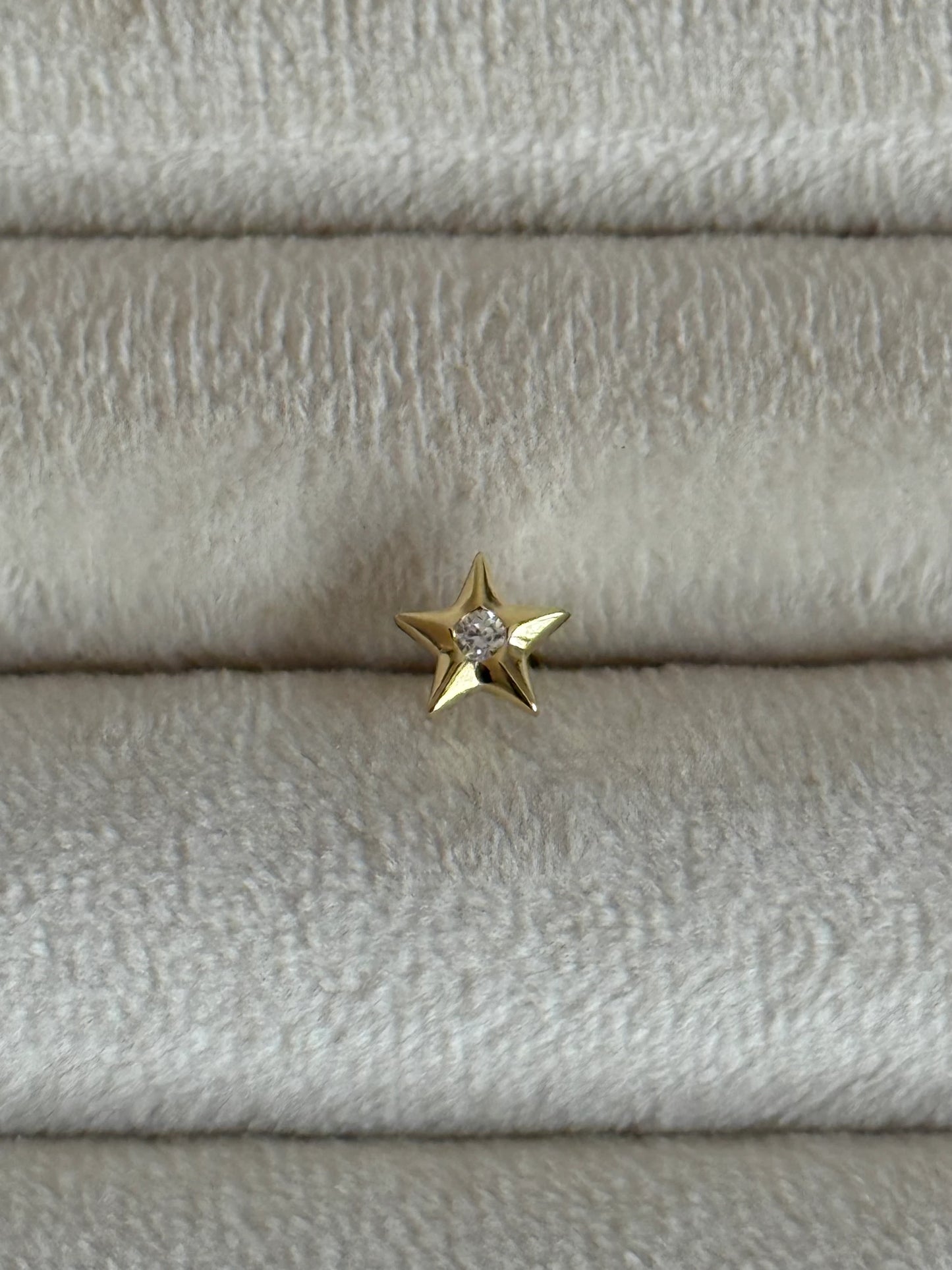 Gold Rengi 925 Ayar Gümüş Piercing