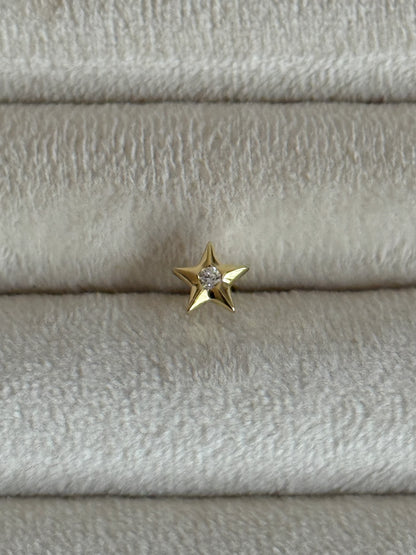 Gold Rengi 925 Ayar Gümüş Piercing