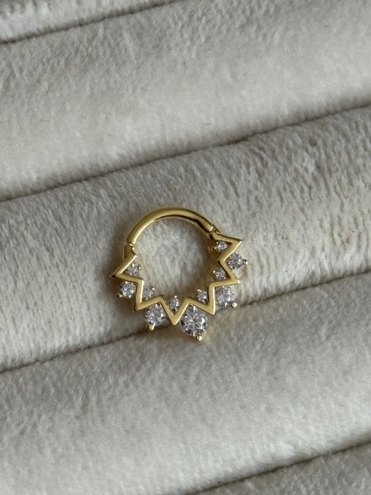 Gold Rengi 925 Ayar Gümüş Daith Piercing