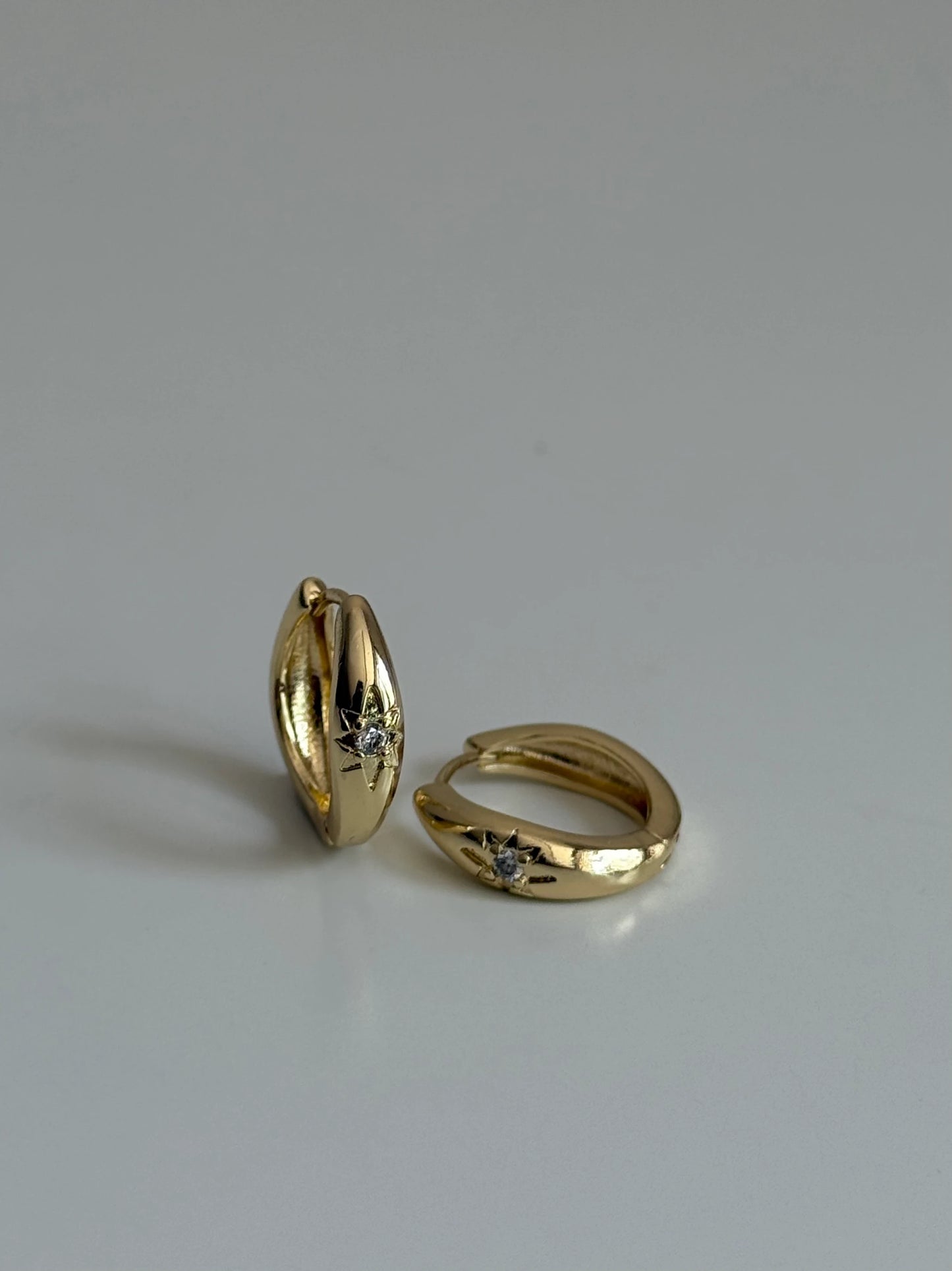 Gold Rengi Kutup Yıldızı Desenli Kadın Küpe