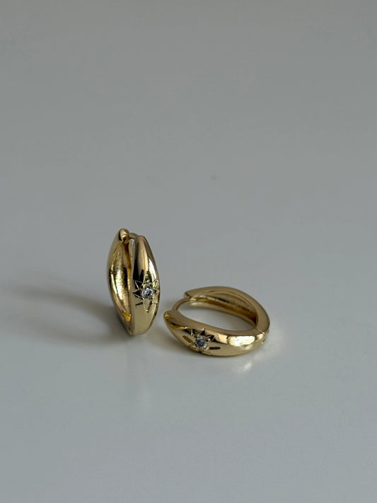 Gold Rengi Kutup Yıldızı Desenli Kadın Küpe