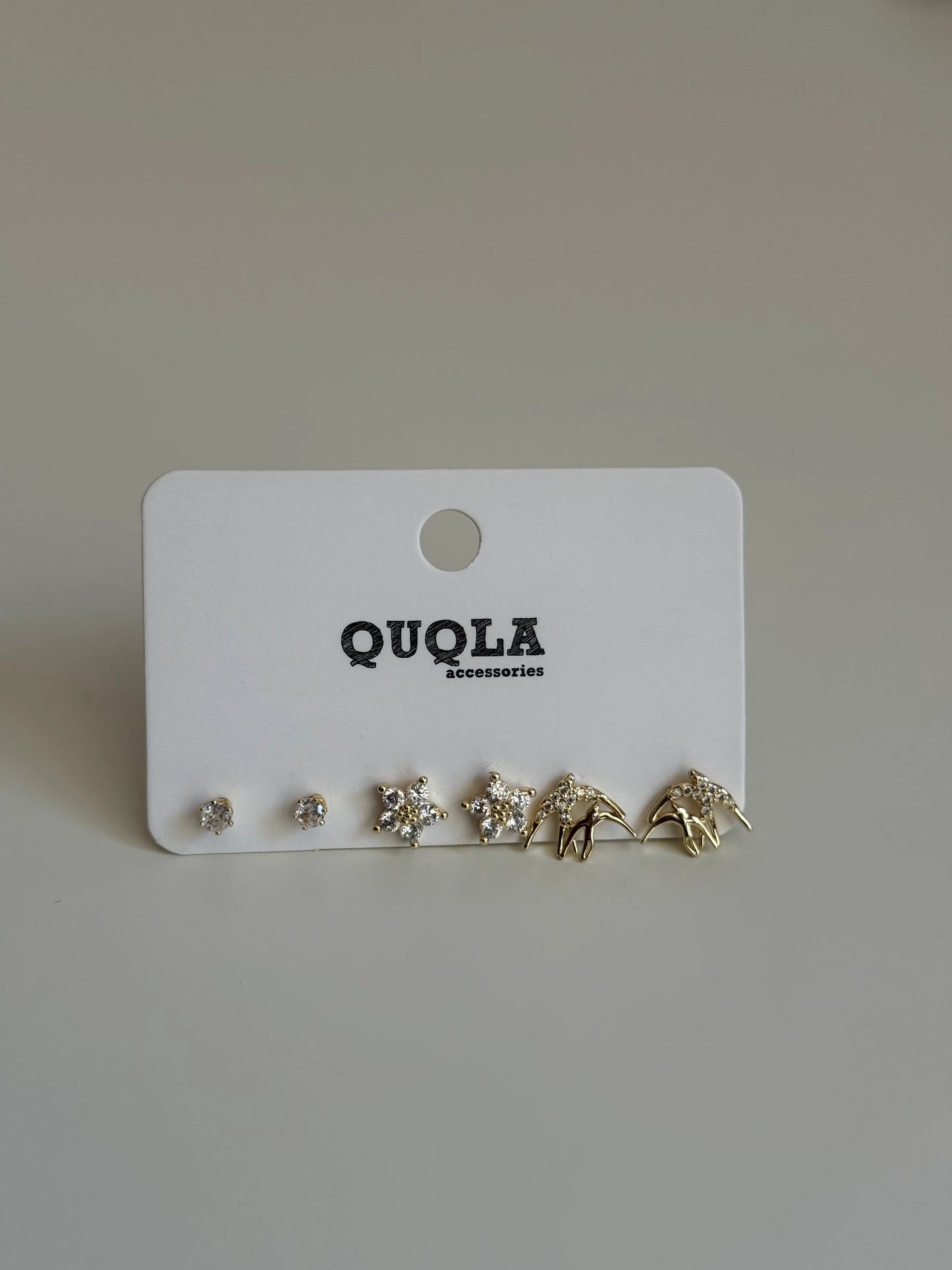 Gold Rengi Set Küpe