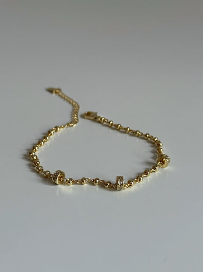 Gold Rengi Halka Model Top Top Kadın Bileklik