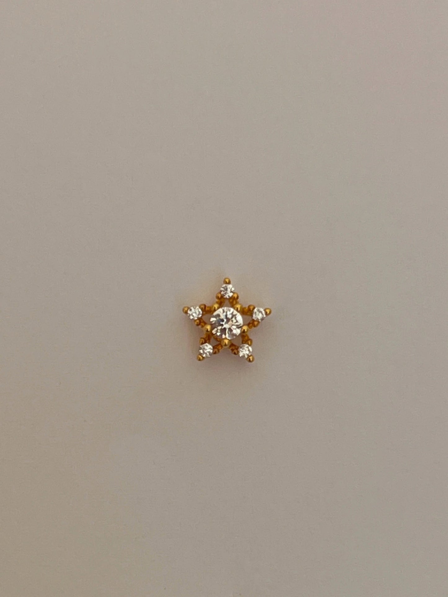 Zirkon Taşlı Gold Rengi Piercing