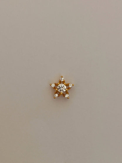 Zirkon Taşlı Gold Rengi Piercing