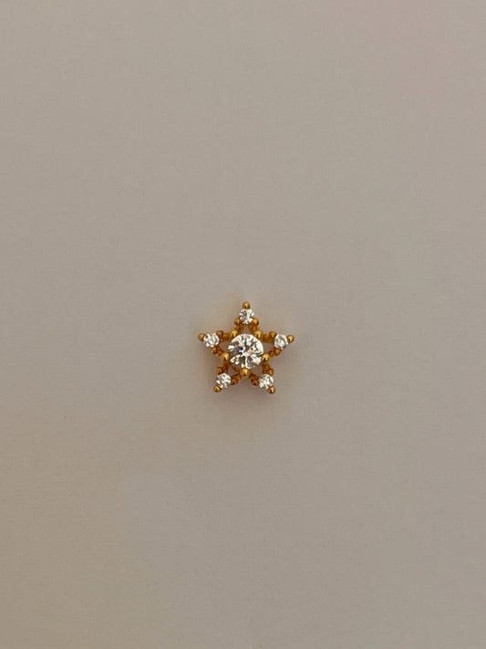 Zirkon Taşlı Gold Rengi Piercing