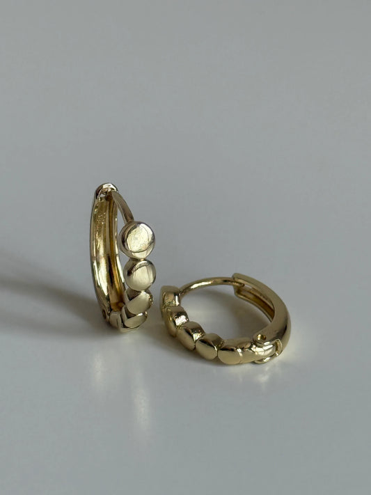 Gold Rengi Sıralı Yuvarlak Model Xupıng Kadın Küpe