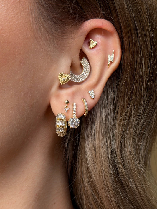 Gold Rengi 925 Ayar Gümüş Piercing