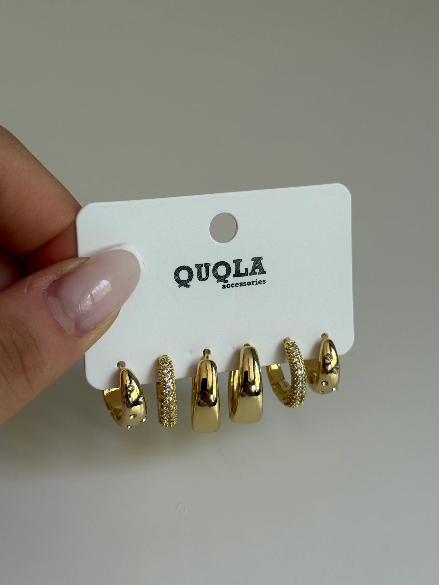 Gold Rengi Halka Model Set Küpe