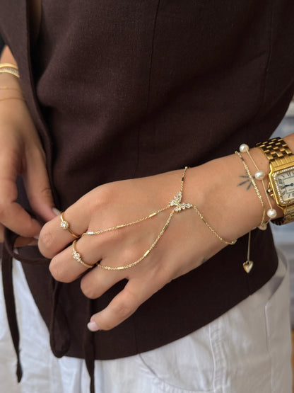 Gold Rengi Taşlı Kelebek Model Kadın Şahmeran